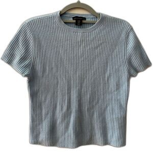 House of Harlow Cashmere Short Sleeve Sweater Women’s Size M Baby Blue EUC